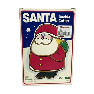 Vintage Fox Run Made In USA 7.5" Metal Santa Cookie Cutter